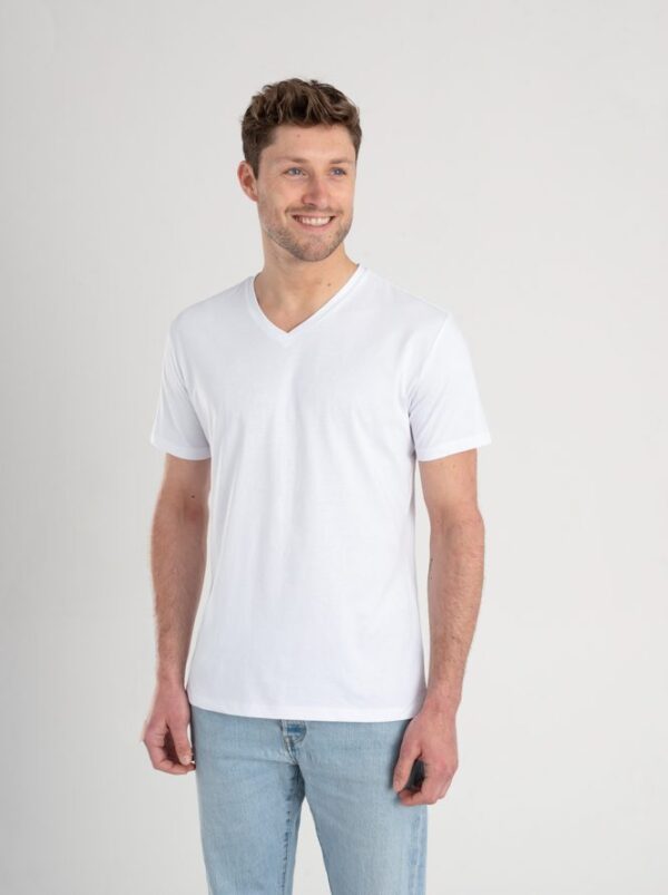 Duurzaam ondershirt / sportshirt met V-hals wit man
