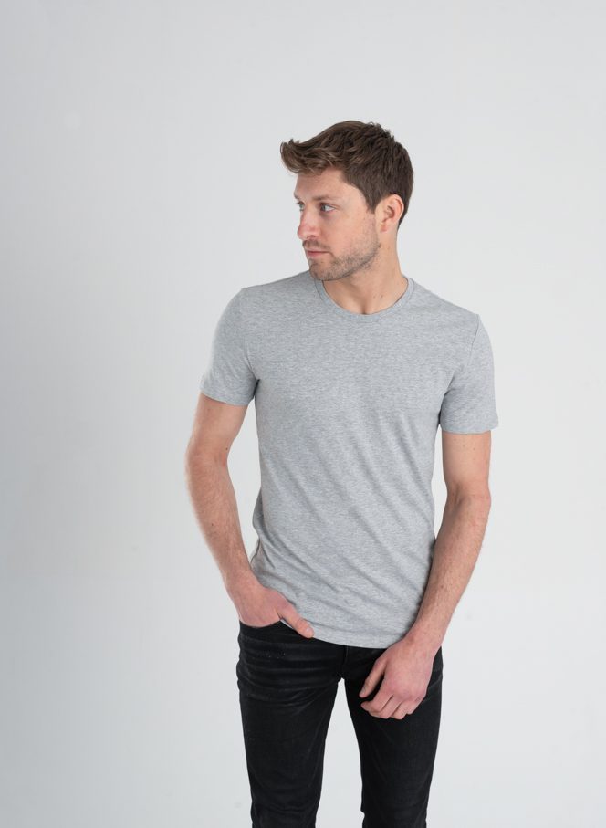 3-Pack Organic Slim-fit T-shirts Grey 