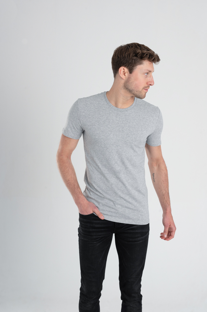 3-Pack Organic Slim-fit T-shirts Grey - Stricters