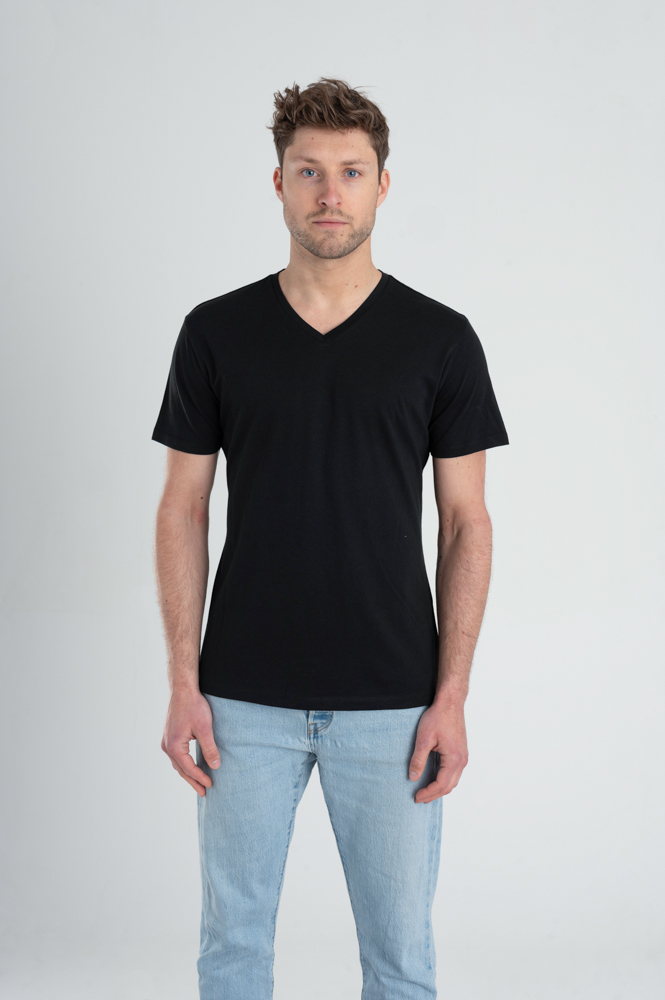 3-Pack Organic V-neck T-shirts Black 